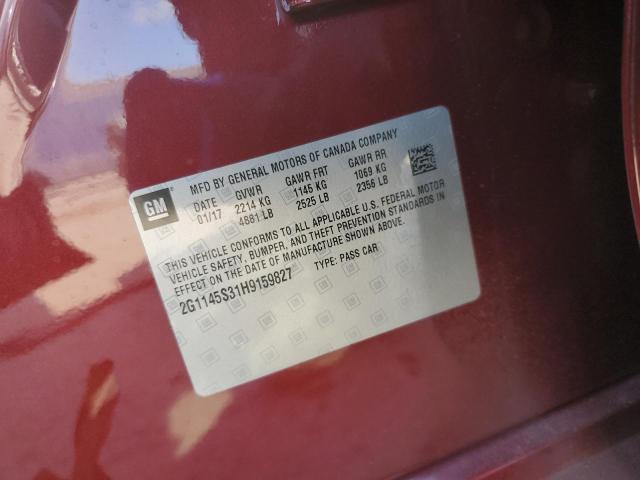 2017 CHEVROLET IMPALA PREMIER 2G1145S31H9159827
