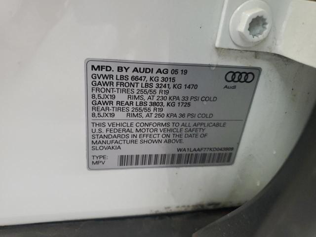 2019 AUDI Q7 PREMIUM - WA1LAAF77KD043809