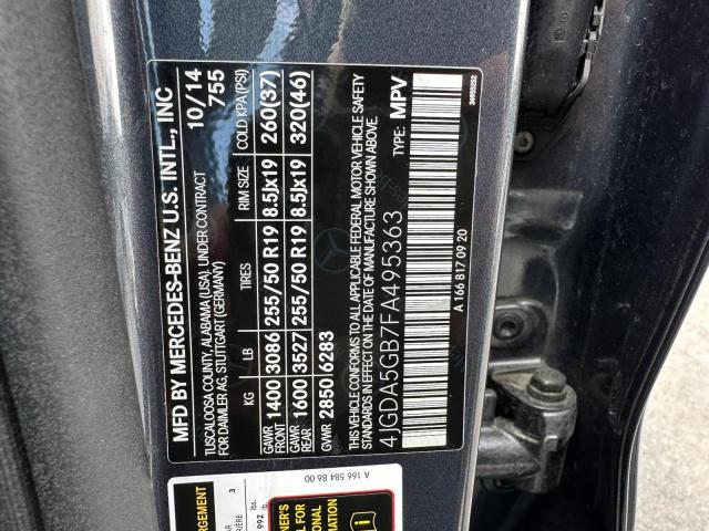 2015 MERCEDES-BENZ ML 400 4MA 4JGDA5GB7FA495363