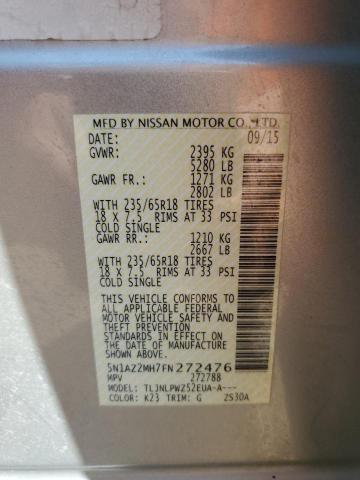 2015 NISSAN MURANO S 5N1AZ2MH7FN272476