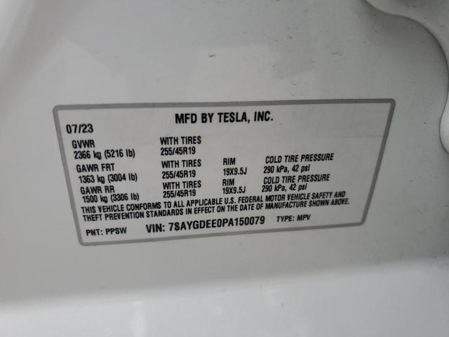 2023 TESLA MODEL Y 7SAYGDEE0PA150079