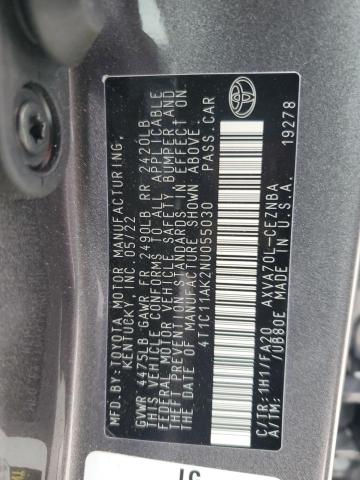 2022 TOYOTA CAMRY LE 4T1C11AK2NU055030