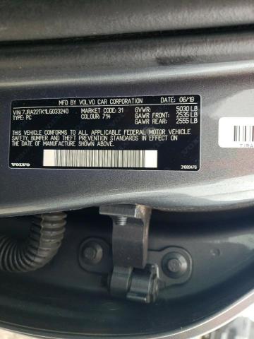 2020 VOLVO S60 T6 MOM 7JRA22TK1LG033240
