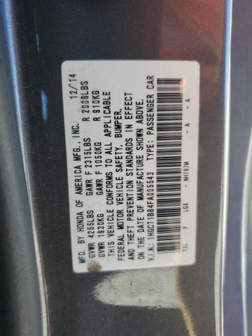 2015 HONDA ACCORD EXL 1HGCT1B84FA005543