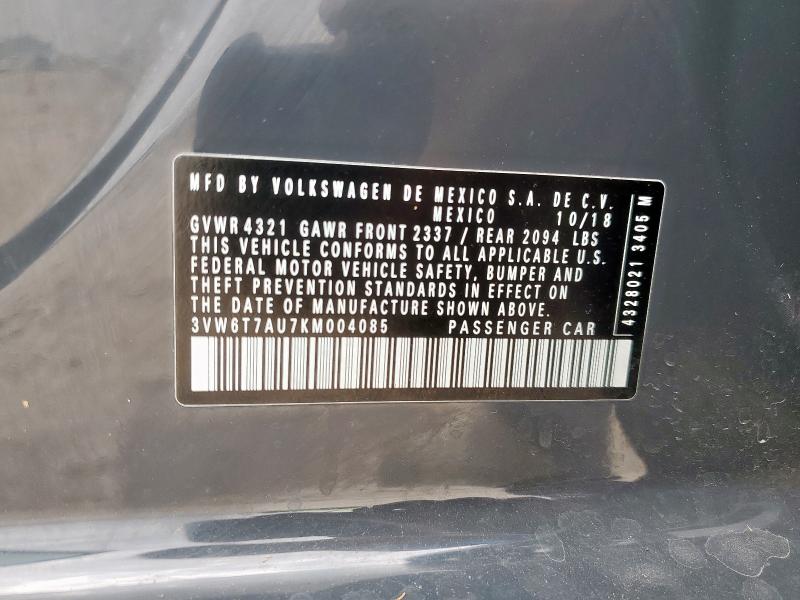 2019 VOLKSWAGEN GTI S 3VW6T7AU7KM004085