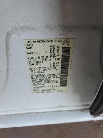 2012 NISSAN FRONTIER S - 1N6AD0ER0CC432555