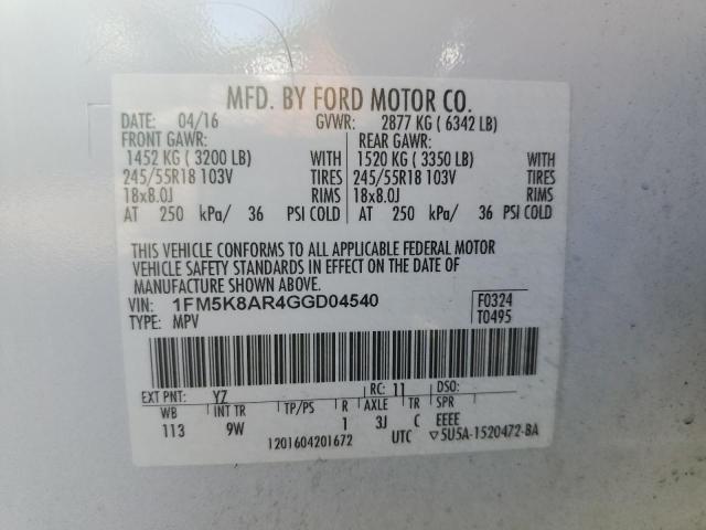 2016 FORD EXPLORER P - 1FM5K8AR4GGD04540