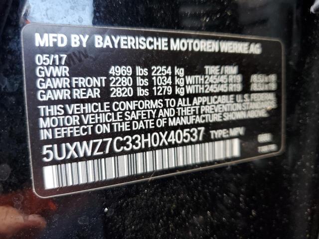 2017 BMW X3 SDRIVE2 5UXWZ7C33H0X40537