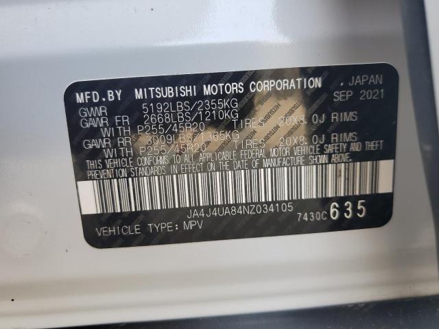 2022 MITSUBISHI OUTLANDER JA4J4UA84NZ034105