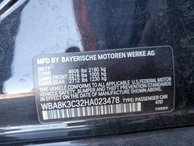2017 BMW 330 XI WBA8K3C32HA023478