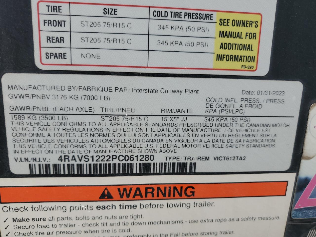 Lot #3240949238 2023 INTERSTATE WEST TRAILER