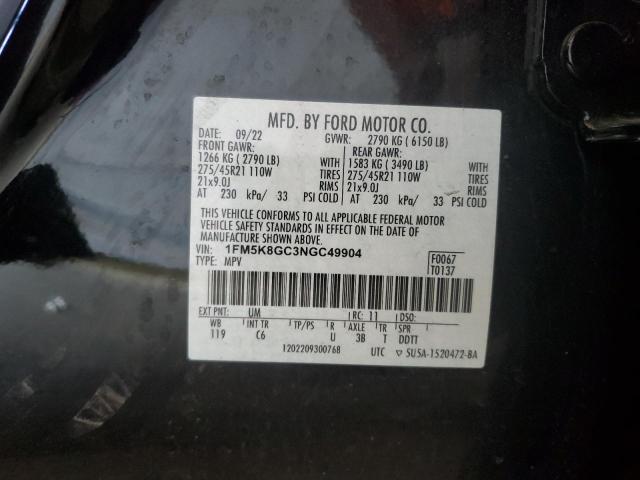 2022 FORD EXPLORER ST 1FM5K8GC3NGC49904