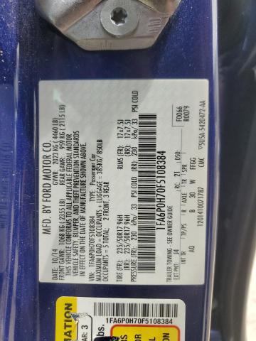 2015 FORD FUSION SE 1FA6P0H70F5108384
