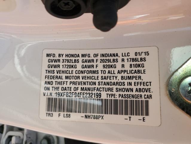 2015 HONDA CIVIC EXL 19XFB2F94FE232199