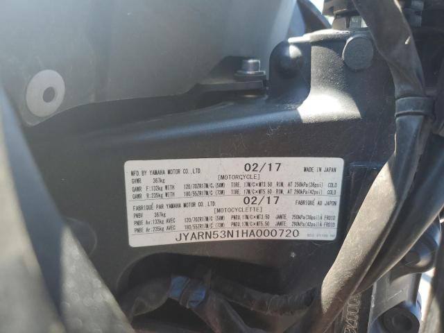 2017 YAMAHA FZ09 JYARN53N1HA000720