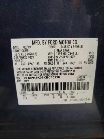 2019 FORD EDGE TITAN 2FMPK4K97KBC10930
