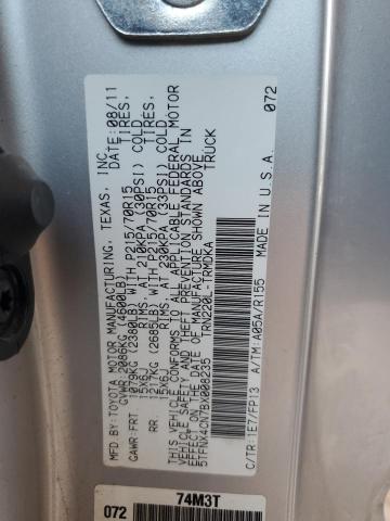 2011 TOYOTA TACOMA - 5TFNX4CN7BX008235