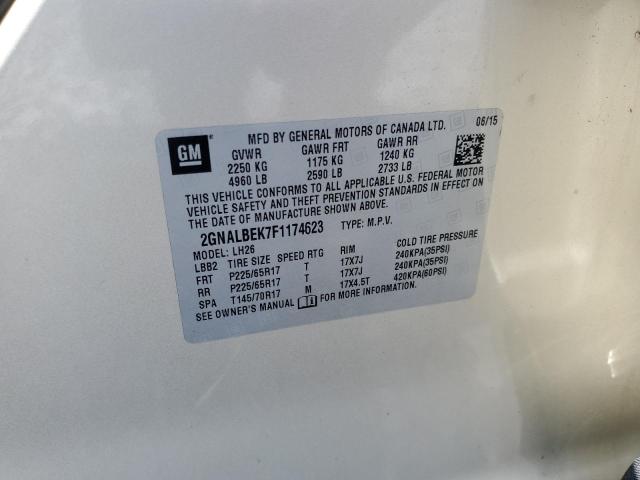 2015 CHEVROLET EQUINOX LT 2GNALBEK7F1174623