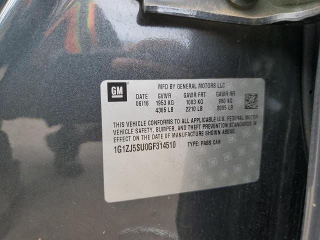 2016 CHEVROLET MALIBU HYB 1G1ZJ5SU0GF314510