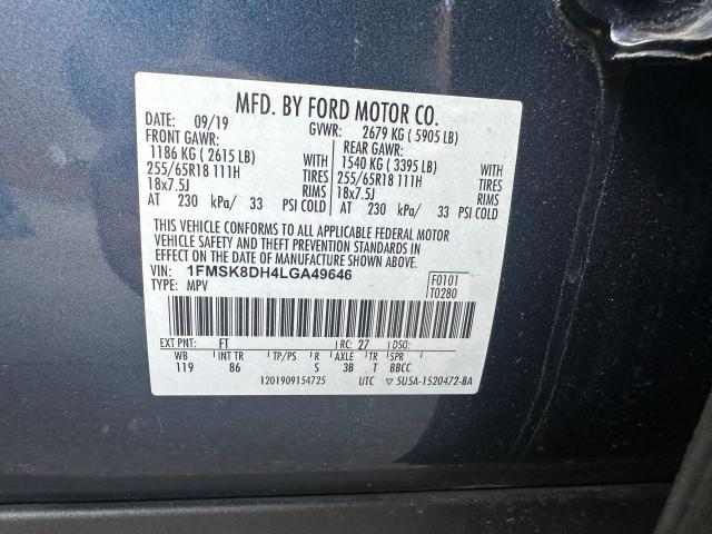 2020 FORD EXPLORER X - 1FMSK8DH4LGA49646