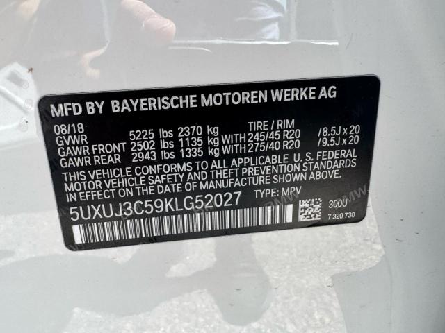 2019 BMW X4 XDRIVE3 5UXUJ3C59KLG52027