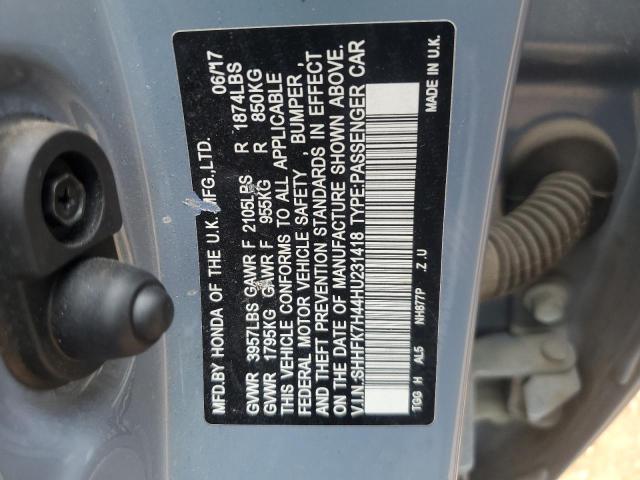 2017 HONDA CIVIC SPOR - SHHFK7H44HU231418