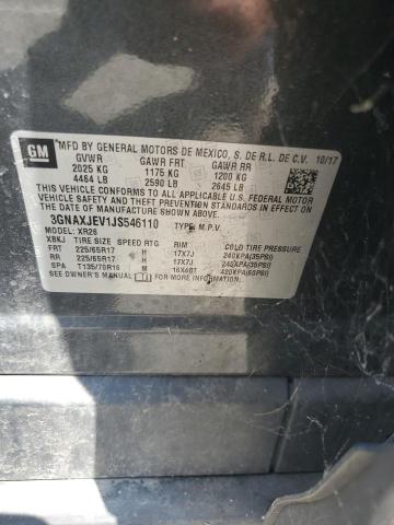 2018 CHEVROLET EQUINOX LT 3GNAXJEV1JS546110