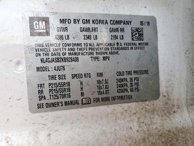 2019 BUICK ENCORE PRE - KL4CJASB2KB928408