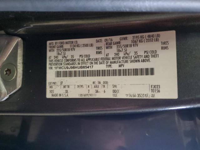 2017 FORD ESCAPE TIT - 1FMCU9J98HUB85417