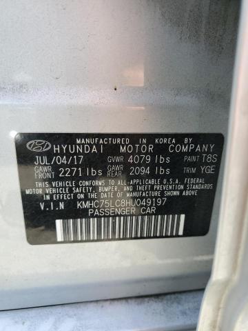 2017 HYUNDAI IONIQ SEL KMHC75LC8HU049197