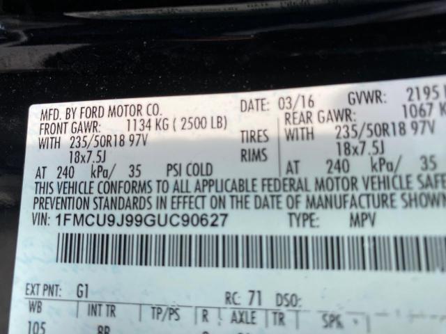 2016 FORD ESCAPE TIT - 1FMCU9J99GUC90627