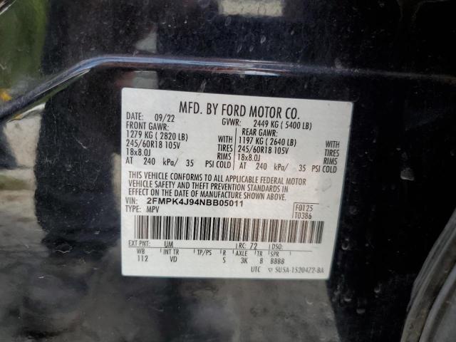 2022 FORD EDGE SEL 2FMPK4J94NBB05011