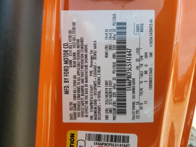 2020 FORD MUSTANG GT - 1FA6P8CF5L5141647