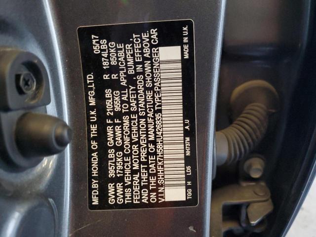 2017 HONDA CIVIC EX SHHFK7H58HU426835
