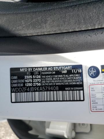2019 MERCEDES-BENZ E 300 WDDZF4JB9KA579408