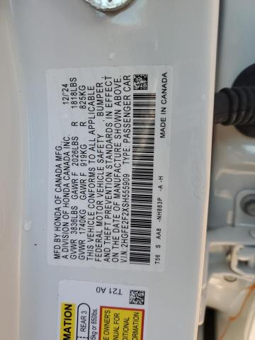 2025 HONDA CIVIC LX 2HGFE2F2XSH555909
