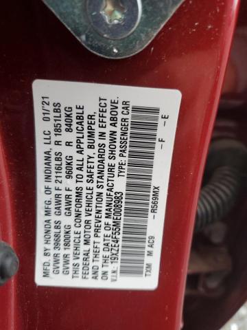 2021 HONDA INSIGHT EX 19XZE4F55ME008983