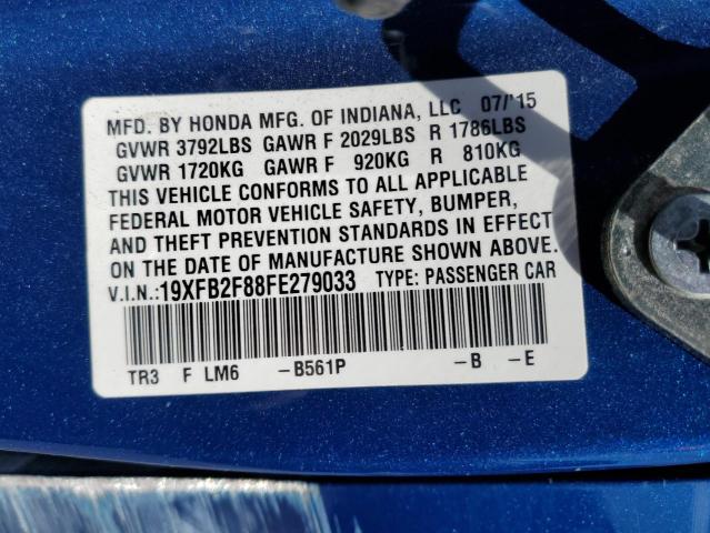 2015 HONDA CIVIC EX 19XFB2F88FE279033