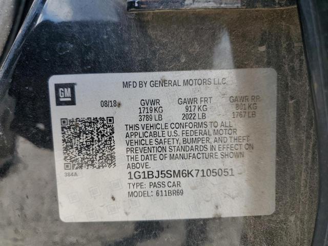 2019 CHEVROLET CRUZE 1G1BJ5SM6K7105051