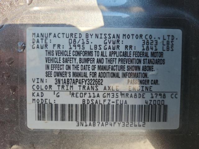 2015 NISSAN SENTRA S 3N1AB7AP4FY322662