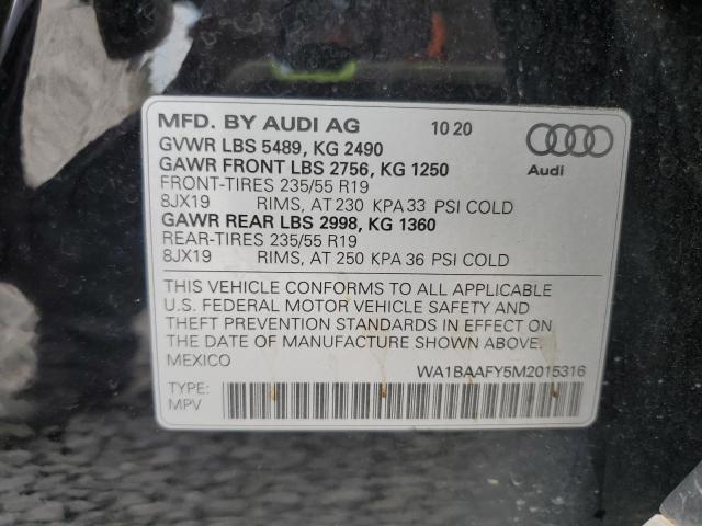 2021 AUDI Q5 PREMIUM WA1BAAFY5M2015316