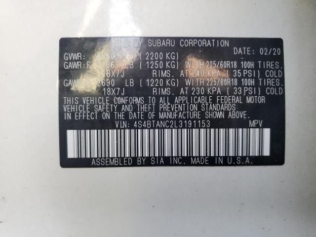 2020 SUBARU OUTBACK LI - 4S4BTANC2L3191153