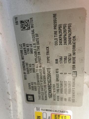 2016 CHEVROLET SILVERADO 1GCNKNEC3GZ396415