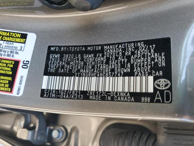 2017 TOYOTA COROLLA L 2T1BURHE4HC857747