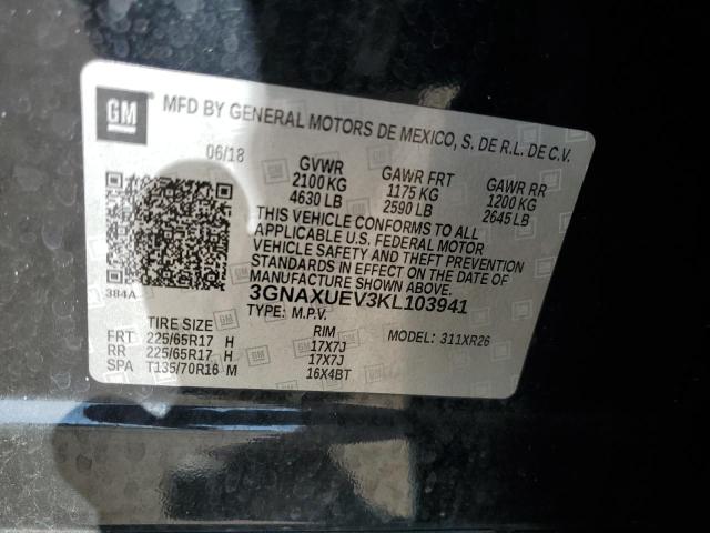 2019 CHEVROLET EQUINOX LT - 3GNAXUEV3KL103941