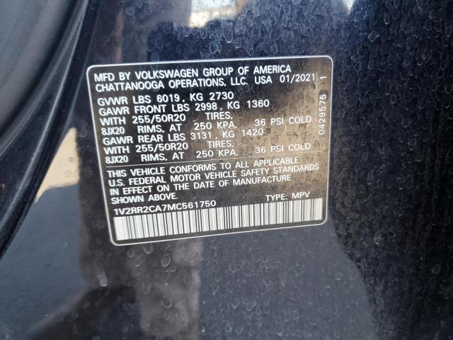 2021 VOLKSWAGEN ATLAS SE 1V2RR2CA7MC561750