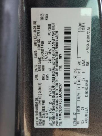 2018 FORD ESCAPE S 1FMCU0F76JUA36237