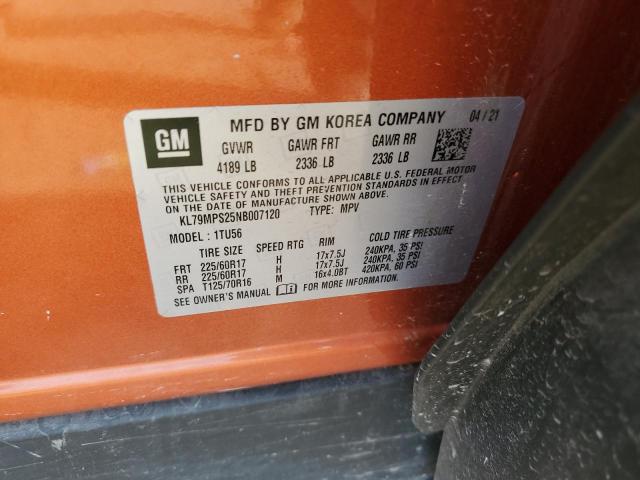 2022 CHEVROLET TRAILBLAZE - KL79MPS25NB007120