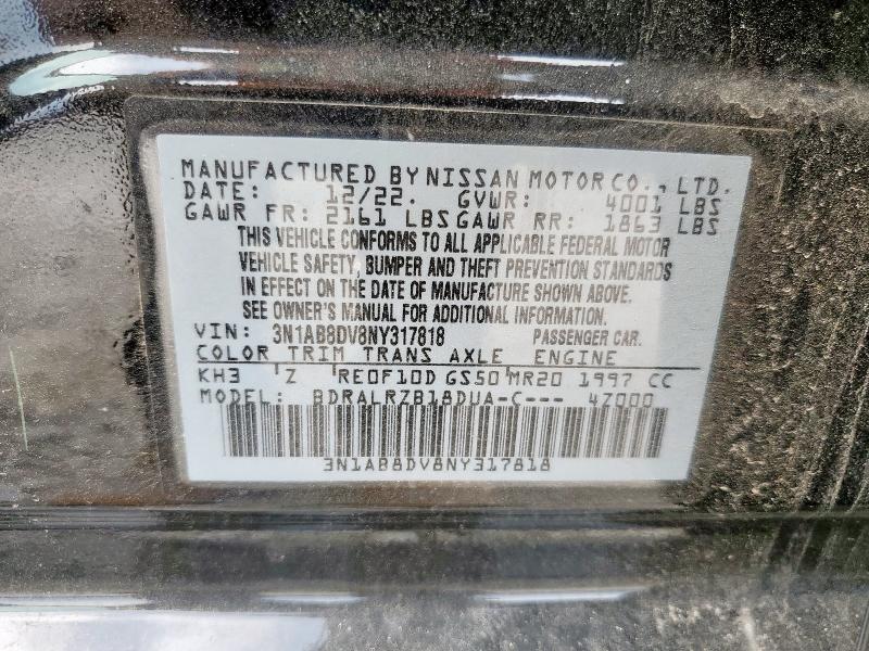 2022 NISSAN SENTRA SR 3N1AB8DV8NY317818