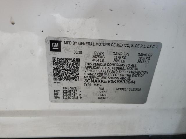 2019 CHEVROLET EQUINOX LT 3GNAXKEV0KS503644